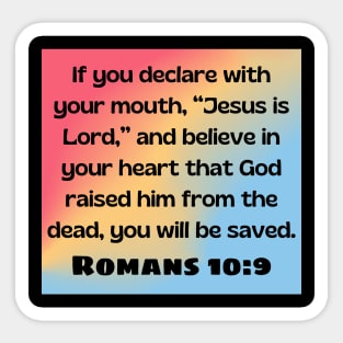 Bible Verse Romans 10:9 Sticker